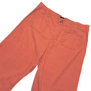 Maeve Colette Pants Womens 18 Wide Leg Cropped Culotte Salmon Linen Blend Resort